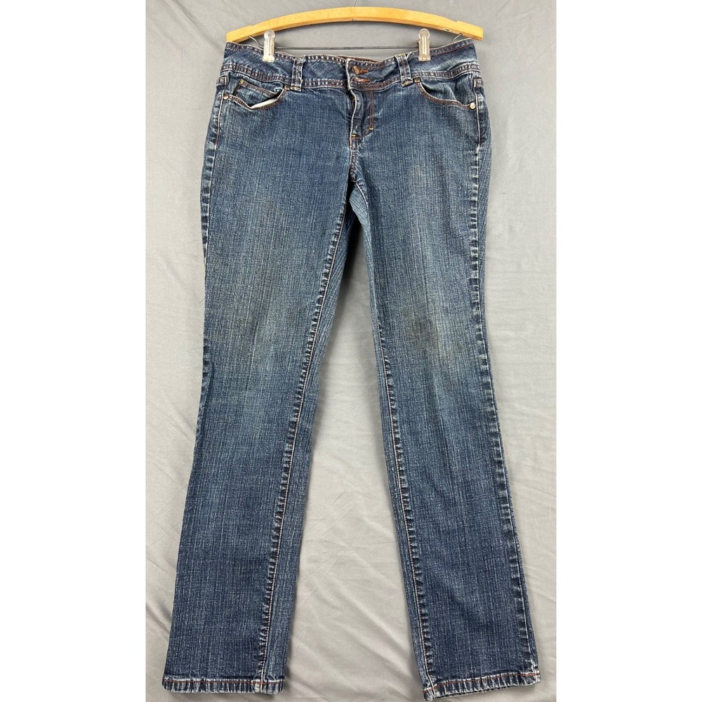 Decree Jeans Womens 11 Low Rise Straight Leg Medium Wash Denim Blue Good